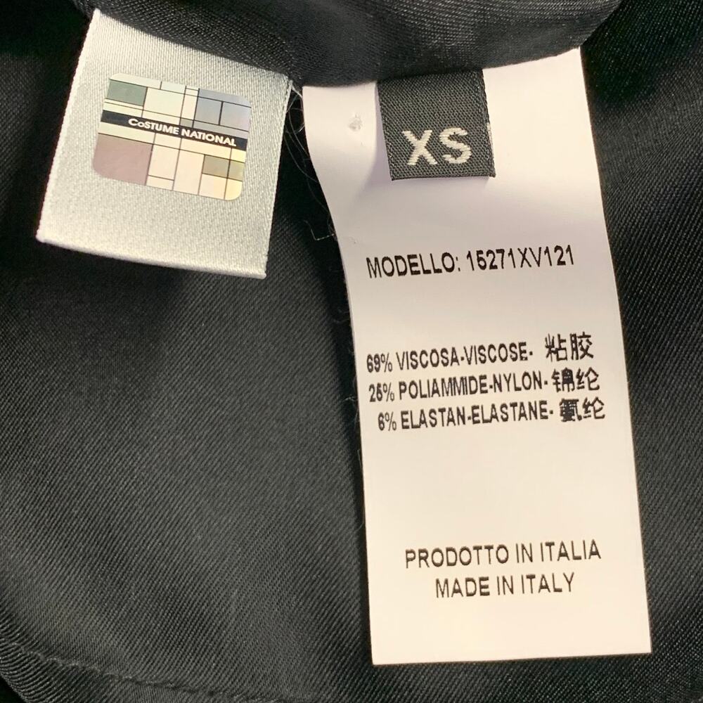 CoSTUME NATIONAL Size XS Black Silver Viscose Blend Two Tone Shift Dress - Picture 6 of 7